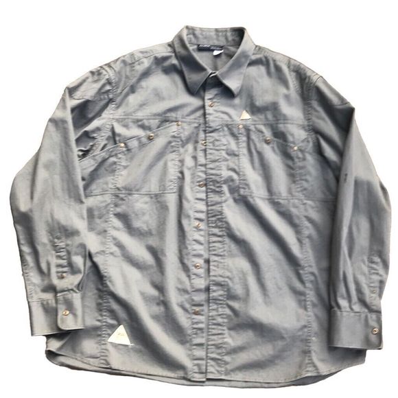 Rocawear Button Up Hip Hop Shirt Cotton Long Sleeve Mens Sz 3XL XXXL Gray - Picture 3 of 7